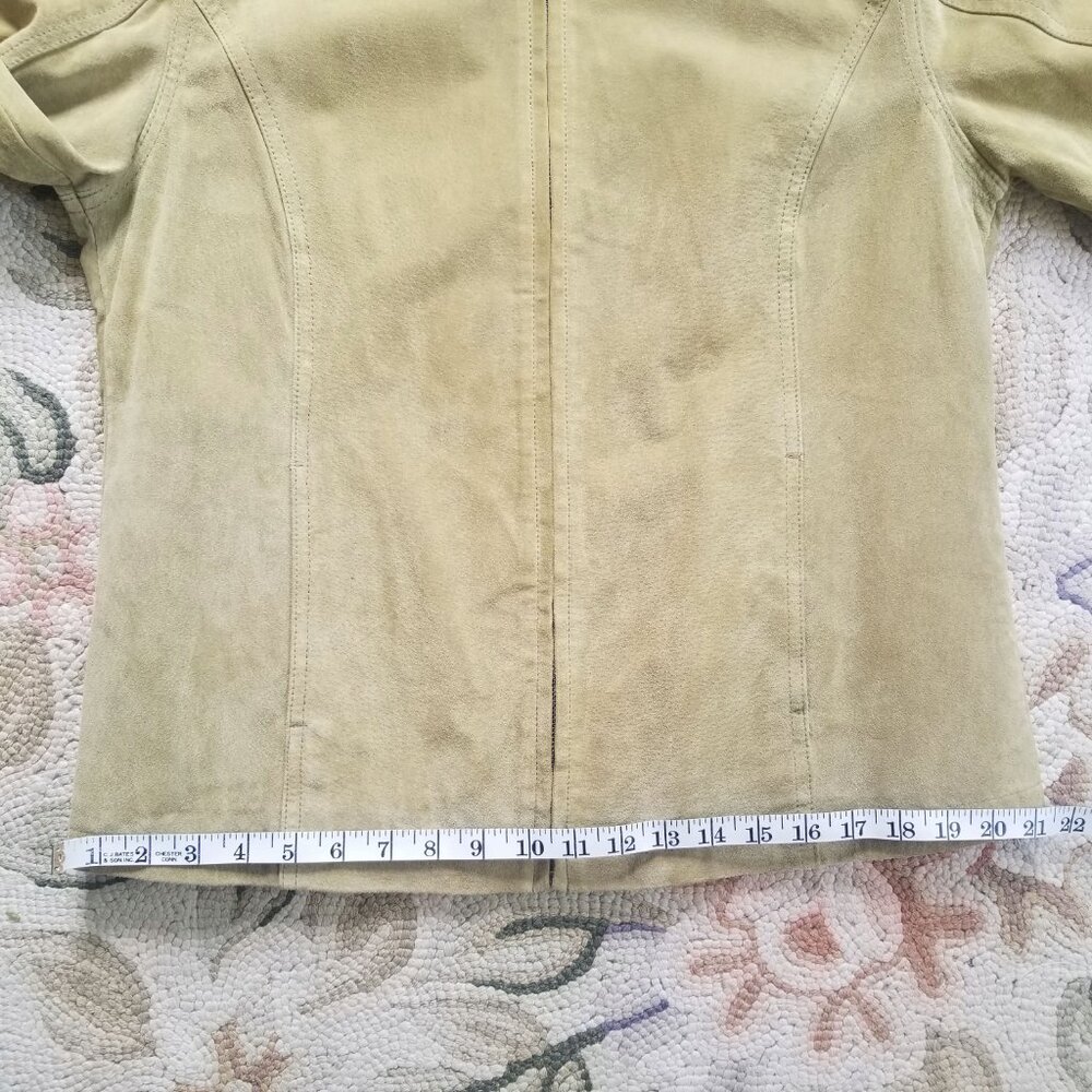 Chico's Suede Jacket in Earthy Bleached Greenish Beige-ish Color - Picture 7 of 10